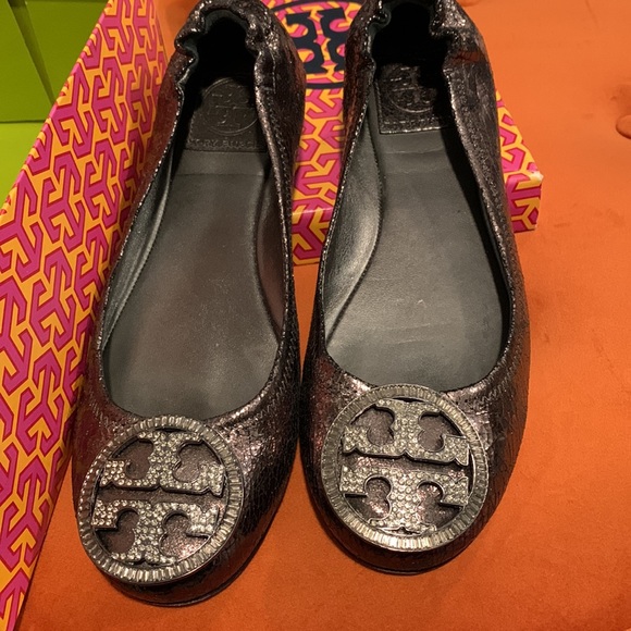 Tory Burch Reva Rhinestone Flats Sz 8.5 - Picture 9 of 13